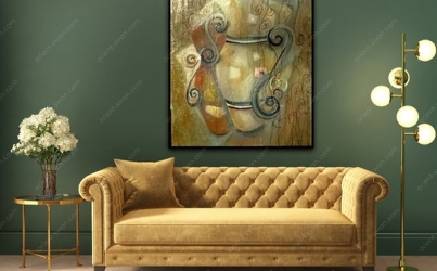 Mixed media original abstract painting by Orient Swan 
